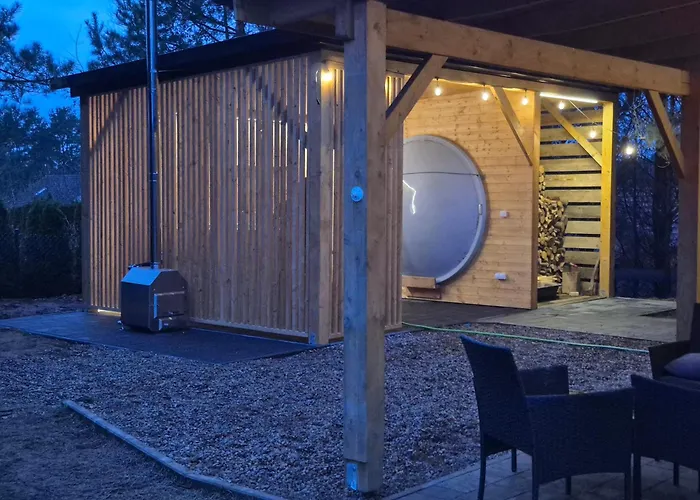 Prázdninový dům Kaszuby Oliwkowy Na Kaszubach Balia Z Jacuzzi Jeziora Lasy